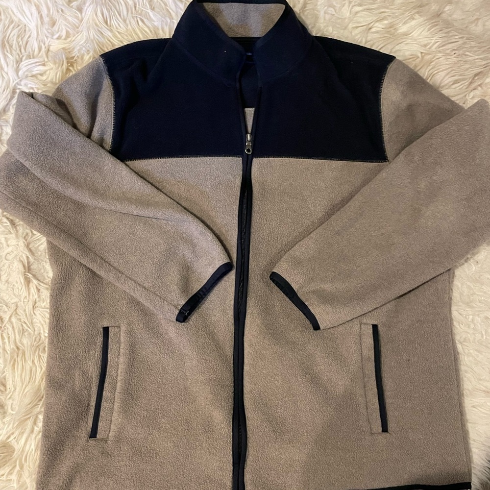 Men's Two-Tone Zip-Up Sweater